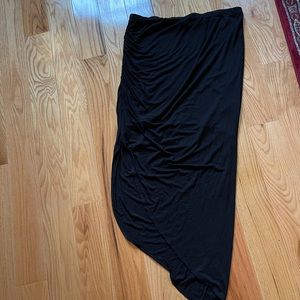 Forever 21+ black ruched asymmetric pencil skirt